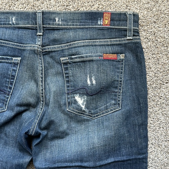 NWOT 7 For All Mankind Roxanne Super Vintage Destroyed Skinny Jeans 30 Fiji RARE - Picture 5 of 8